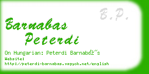 barnabas peterdi business card